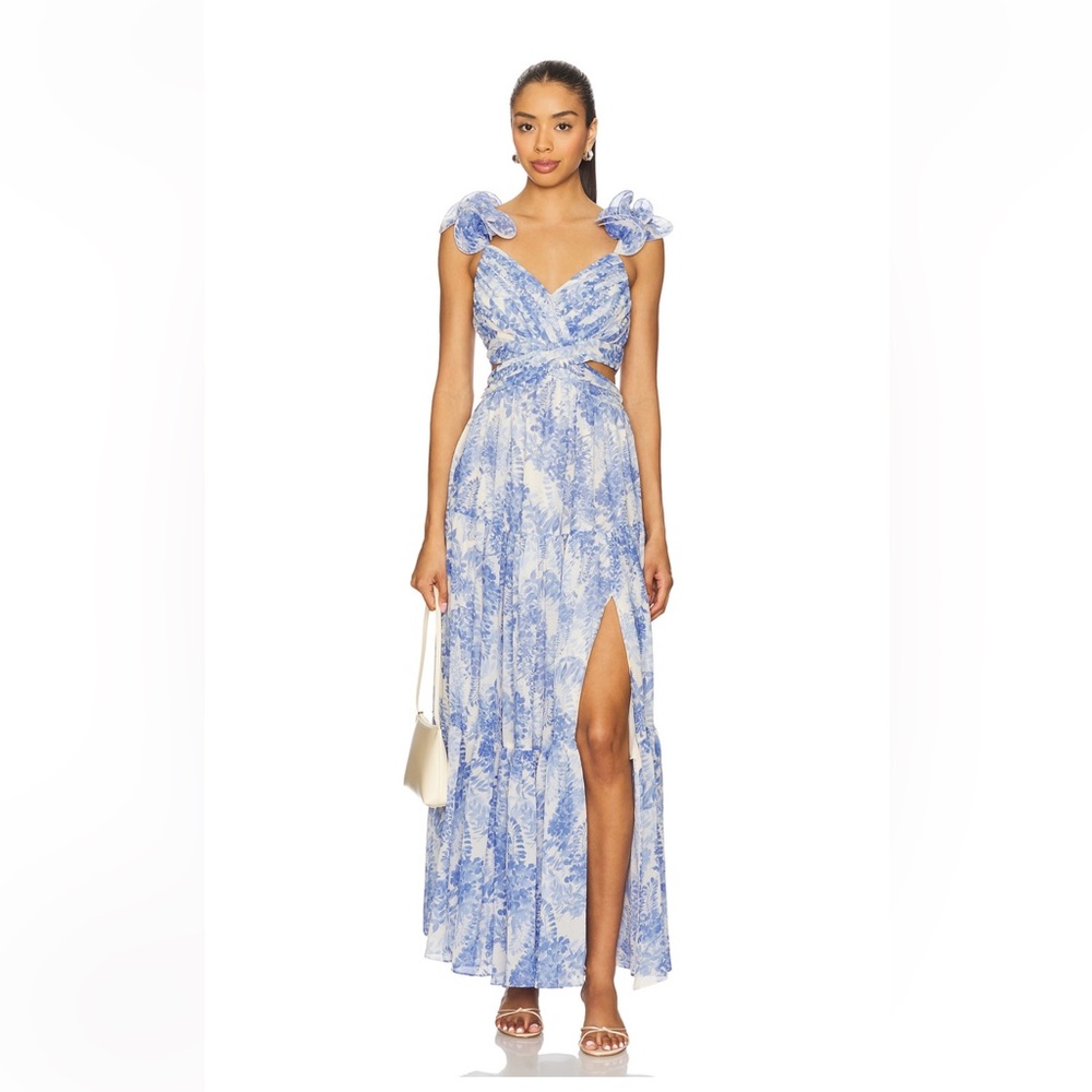 ✨NWT ASTR X Revolve Fritillaria Dress in Blue Floral Sz S✨